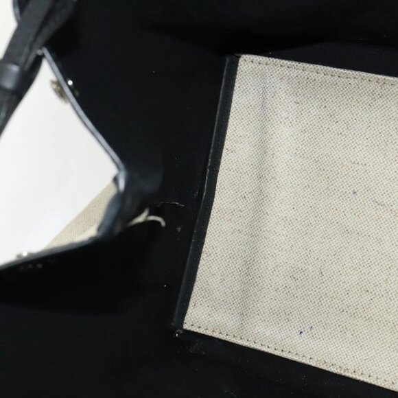 BALENCIAGA Navy Kabas Hand Bag Canvas Ivory Silver - Picture 11 of 16